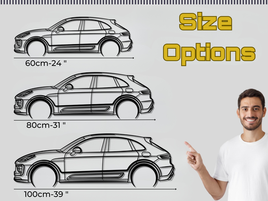 Macan GTS, Detailed Silhouette Metal Wall Art
