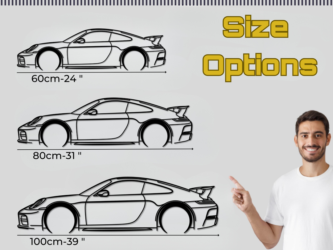 Cuadro Pared Metal Porsche 992 - Decoración Coches Deportivos 100cm - Arte Metálico Moderno Para Sala O Oficina