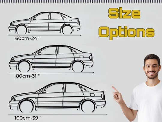 S4 B5 Saloon, Detailed Silhouette Metal Wall Art
