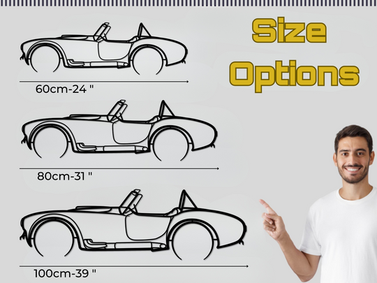Shelby Cobra, Detailed Silhouette Metal Wall Art