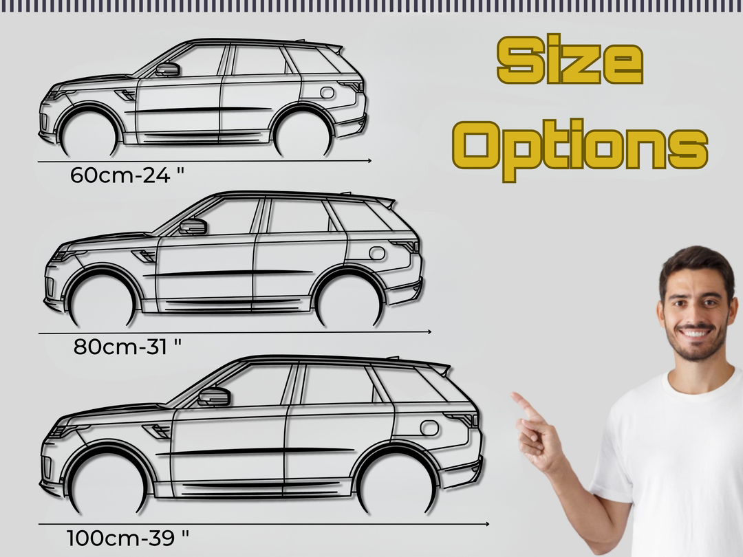 Range Rover Sport 2018-2022 - L494, Detailed Silhouette Metal Wall Art