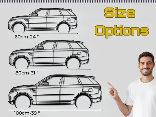 Range Rover Sport 2018-2022 - L494, Detailed Silhouette Metal Wall Art