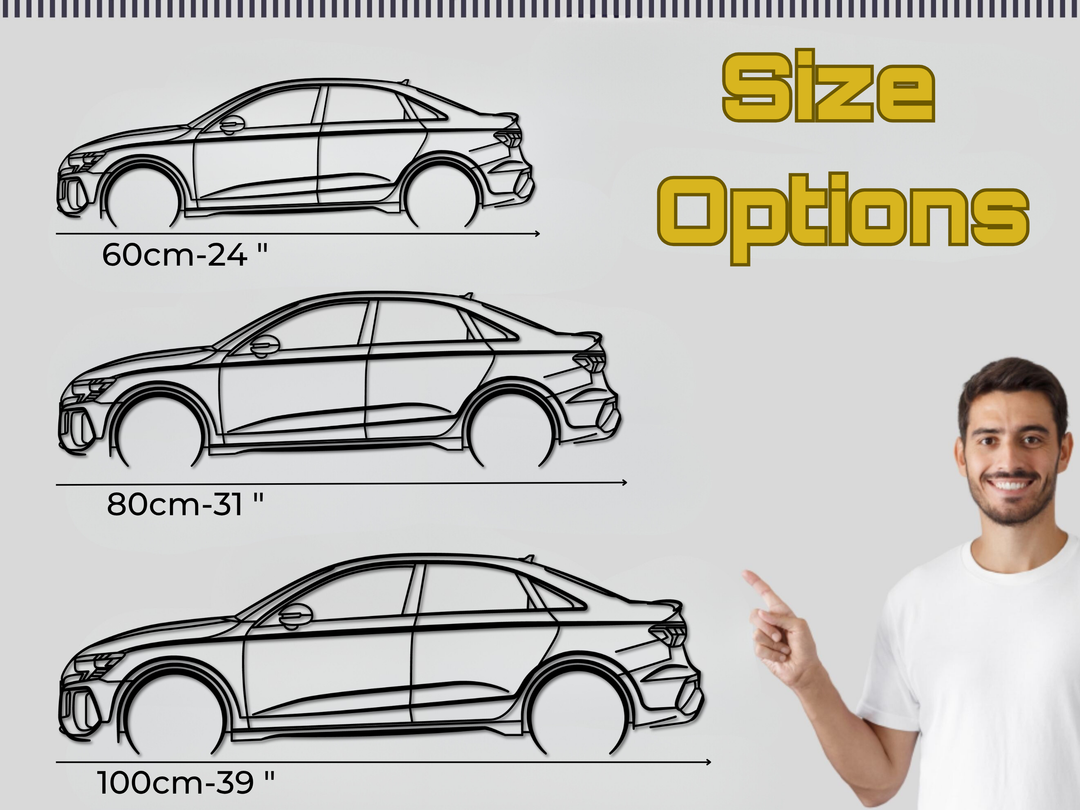RS3 8Y Saloon, Detailed Silhouette Metal Wall Art