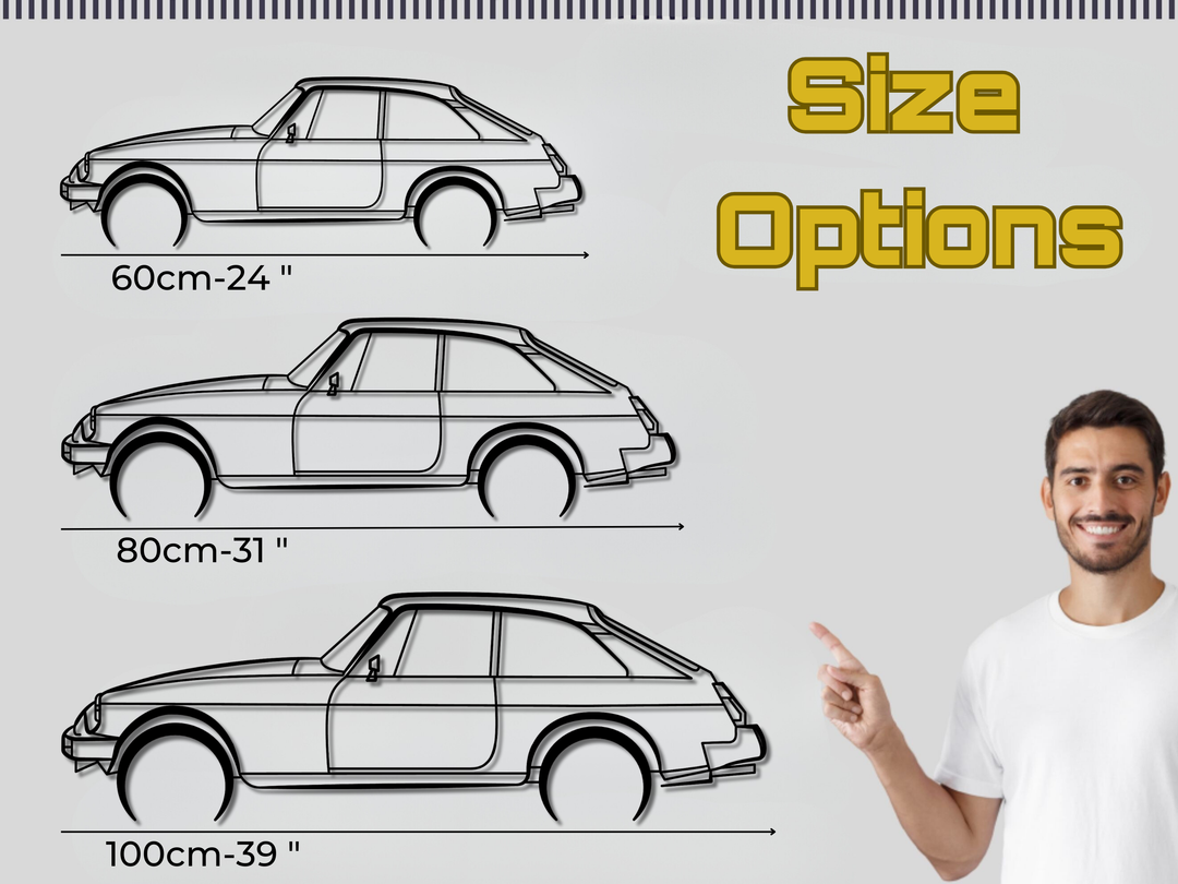 MGB GT 74-80, Detailed Silhouette Metal Wall Art