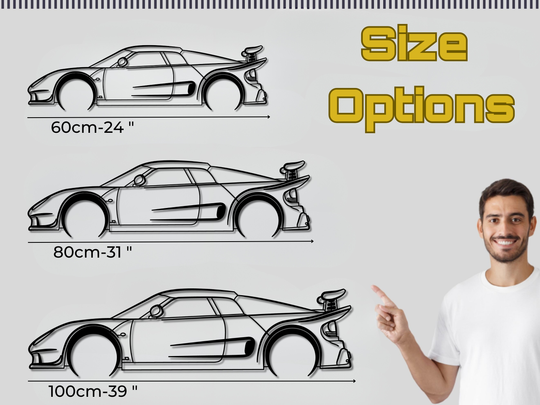M12 GTO, Detailed Silhouette Metal Wall Art