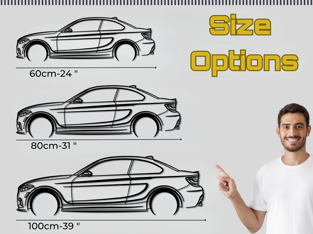 M240i F22, Detailed Silhouette Metal Wall Art