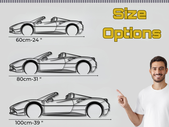 488 Spider, Detailed Silhouette Metal Wall Art