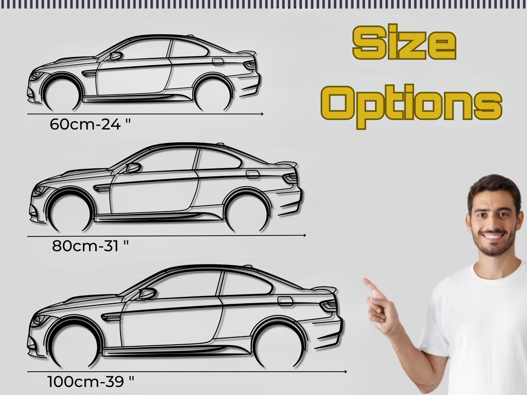 E92 M3, Detailed Silhouette Metal Wall Art