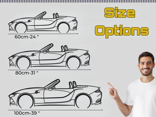 MX5- ND (2015 -2024), Detailed Silhouette Metal Wall Art