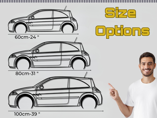Megane RS F1 225, Detailed Silhouette Metal Wall Art