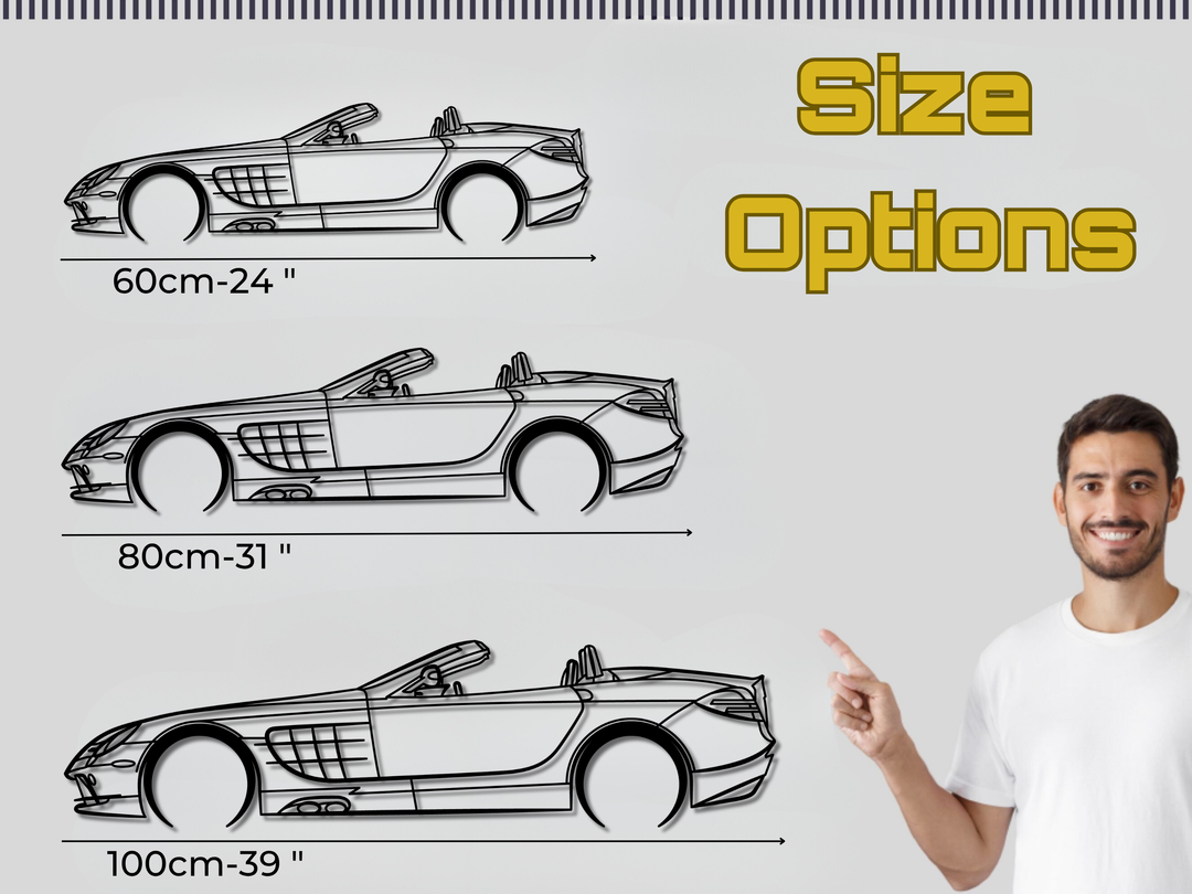 SLR Mclaren , Detailed Silhouette Metal Wall Art