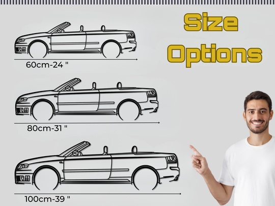 RS4 B7 Cabriolet, Detailed Silhouette Metal Wall Art