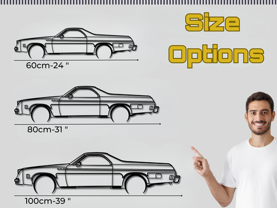 El Camino 1975, Detailed Silhouette Metal Wall Art