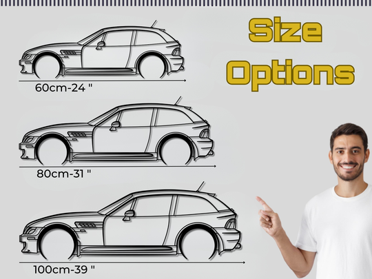 Z3 M Coupe, Detailed Silhouette Metal Wall Art