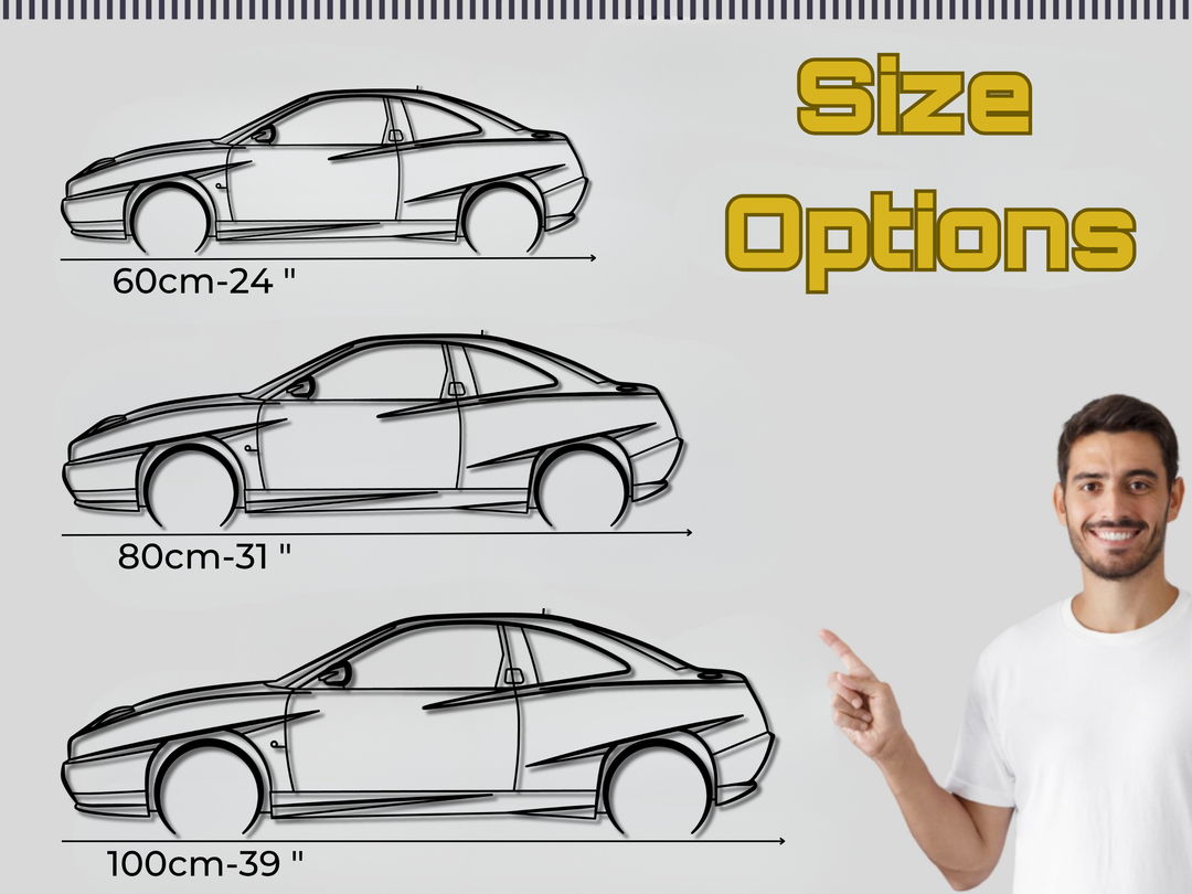 Coupe 20v Turbo, Detailed Silhouette Metal Wall Art