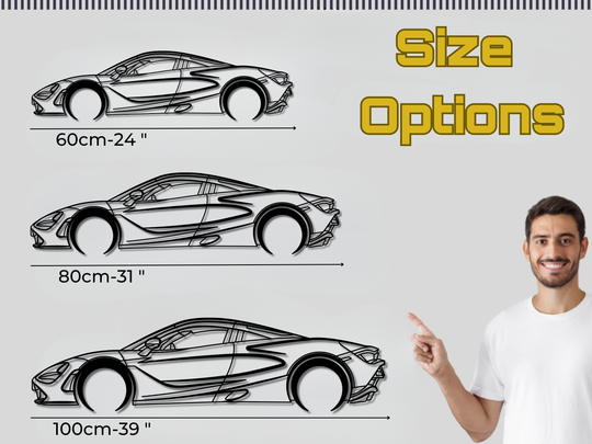720S, Detailed Silhouette Metal Wall Art
