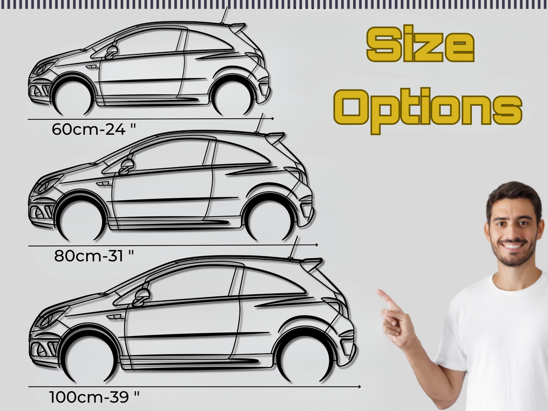 Corsa VXR, Detailed Silhouette Metal Wall Art