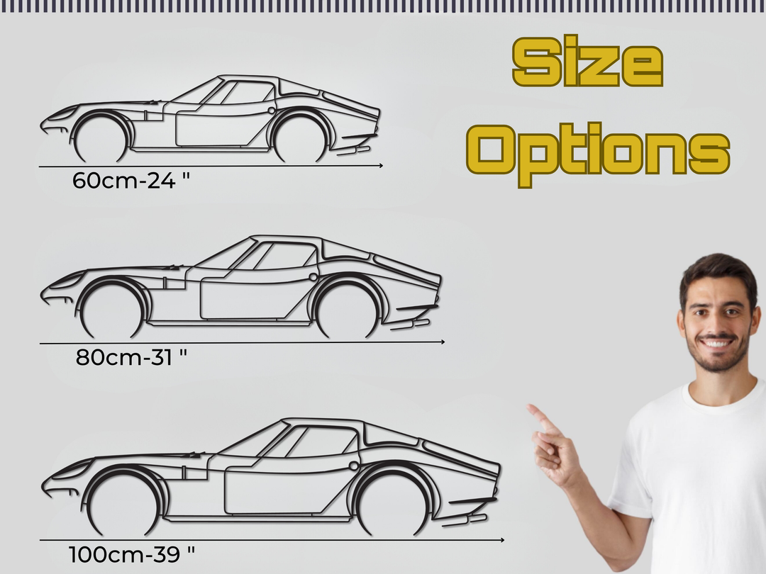 Marcos 1800 GT, Detailed Silhouette Metal Wall Art