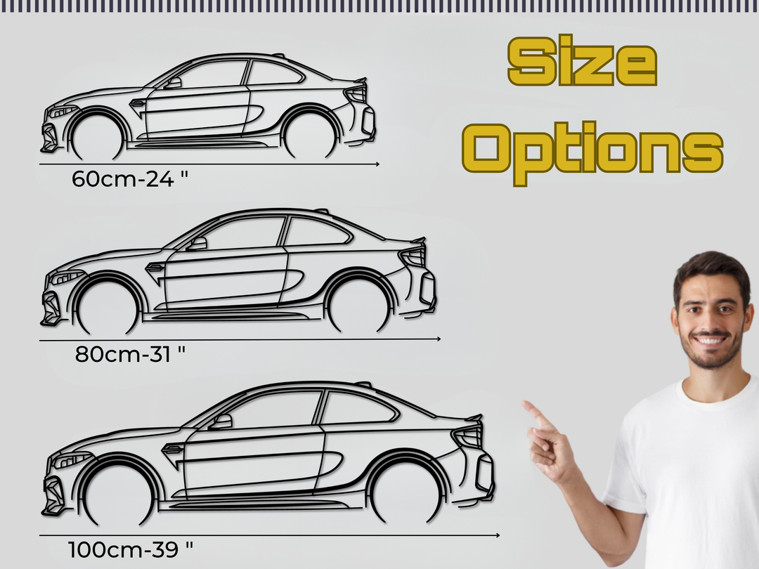 M2 F87 Competition, Detailed Silhouette Metal Wall Art