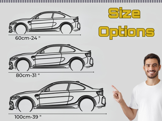 M2 F87 Competition, Detailed Silhouette Metal Wall Art