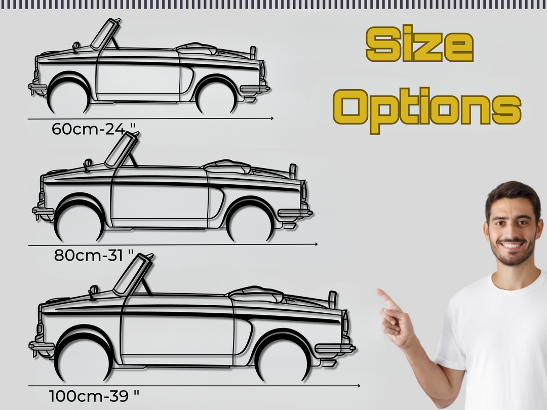 Bianchina cabriolet, Detailed Silhouette Metal Wall Art