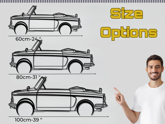 Bianchina cabriolet, Detailed Silhouette Metal Wall Art