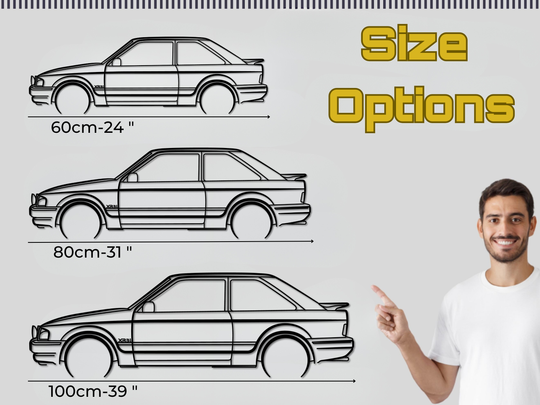 Escort XR3i, Detailed Silhouette Metal Wall Art