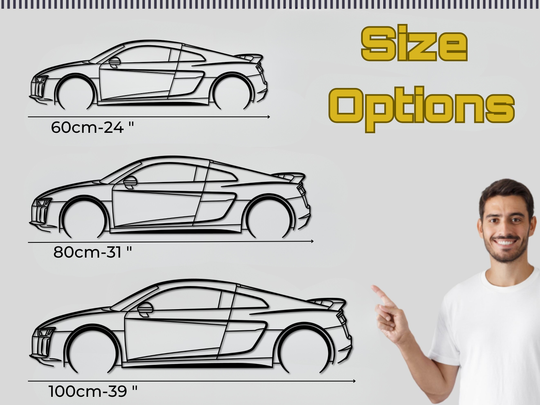 R8, Detailed Silhouette Metal Wall Art
