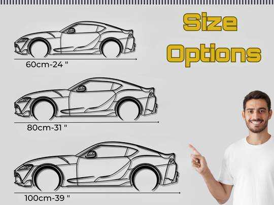 Supra MK5, Detailed Silhouette Metal Wall Art