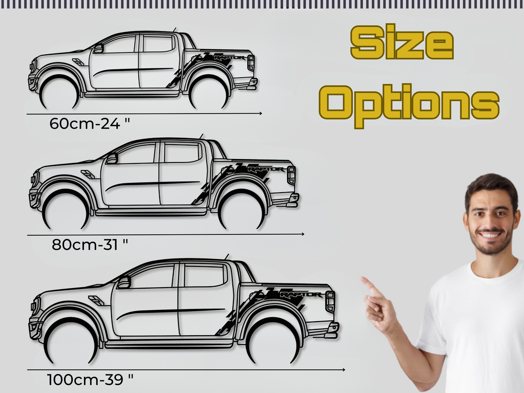 Ranger Raptor 2024->, Detailed Silhouette Metal Wall Art