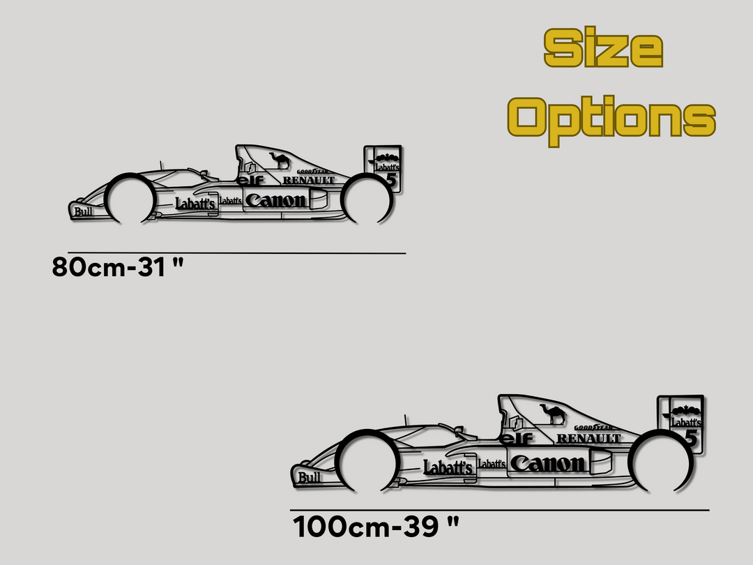 FW14B, Detailed F1 Silhouette Metal Wall Art
