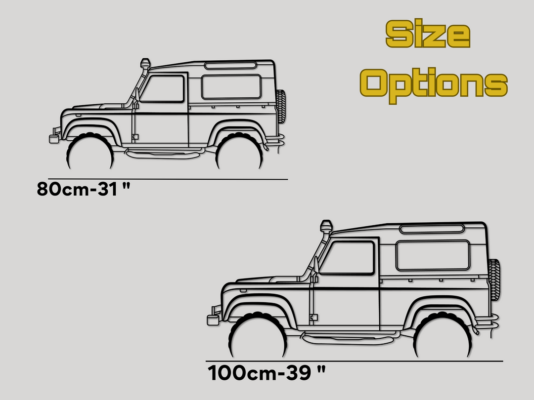 90 Defender, Detailed Silhouette Metal Wall Art