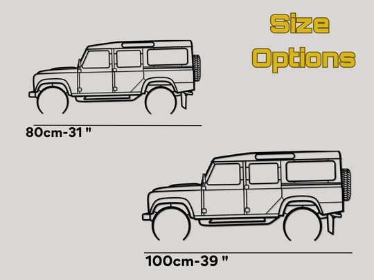 Defender 110 Station Wagon, Detailed Silhouette Metal Wall Art