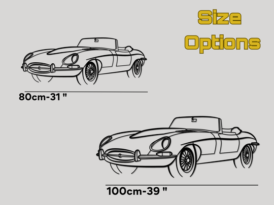 E-Type Series 1 Front Angle, Silhouette Metal Wall Art