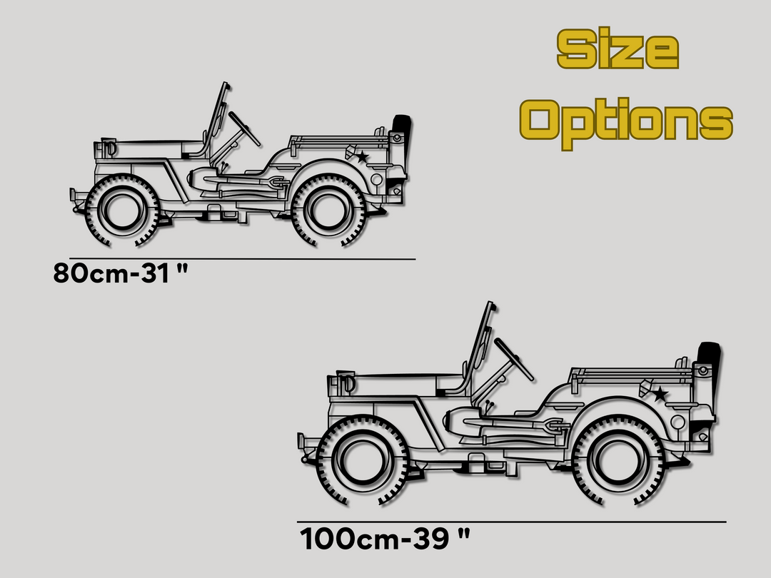 Willys MB, Detailed Silhouette Metal Wall Art