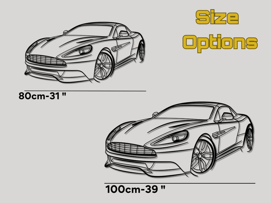 Vanquish Convertible 2015, Detailed Silhouette Metal Wall Art