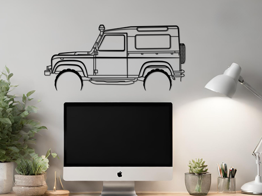 90 Defender, Detailed Silhouette Metal Wall Art