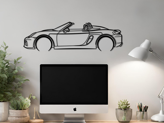 Boxster Spyder, Detailed Silhouette Metal Wall Art