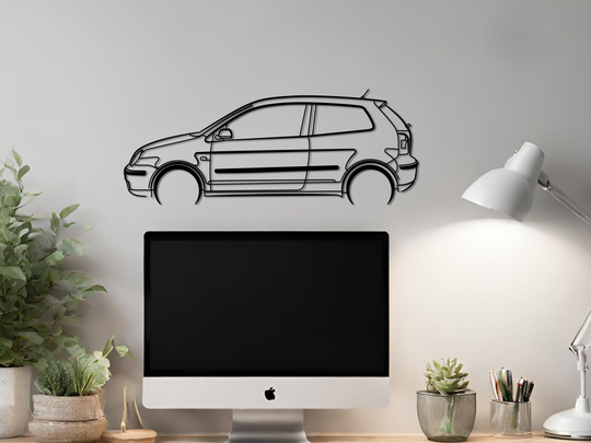 Polo GT MK4, Detailed Silhouette Metal Wall Art