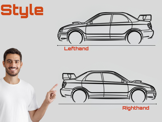 Impreza WRX STI 04-05, Silhouette Metal Wall Art