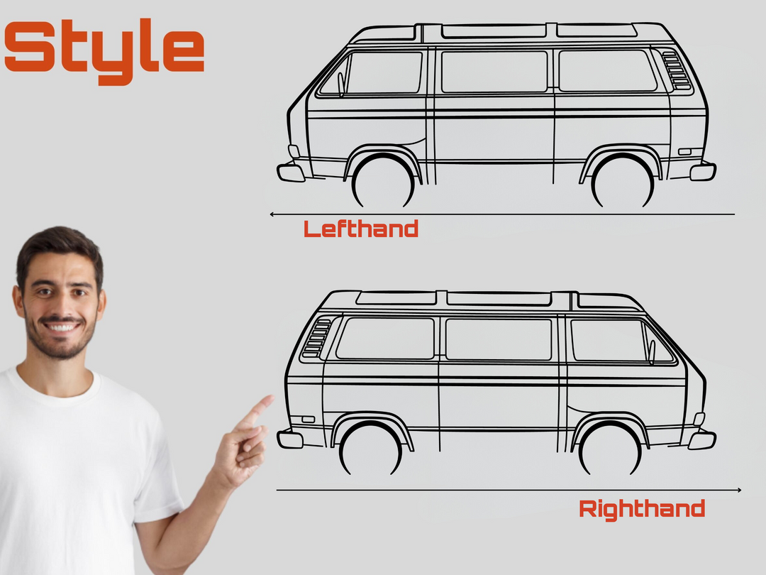 T25 Camper van, Detailed Silhouette Metal Wall Art
