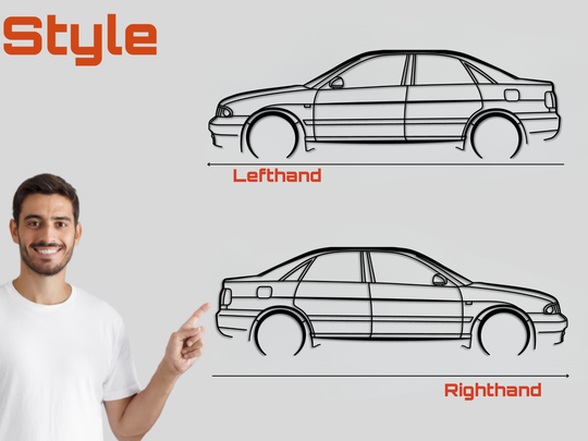 S4 B5 Saloon, Detailed Silhouette Metal Wall Art