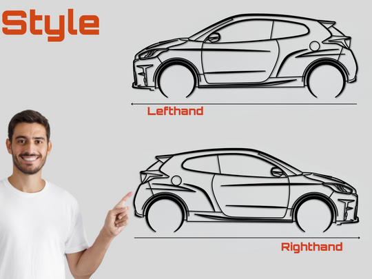 Yaris GRNM 2018, Detailed Silhouette Metal Wall Art