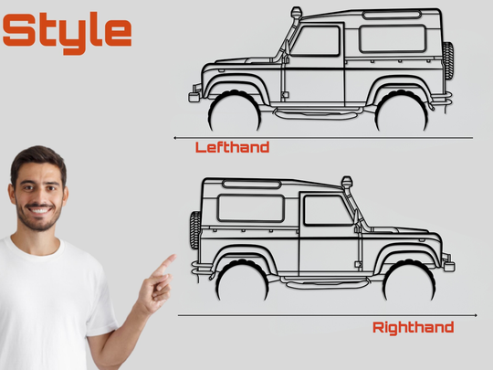 90 Defender, Detailed Silhouette Metal Wall Art