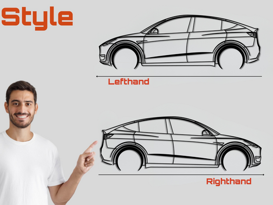 Model Y, Detailed Silhouette Metal Wall Art