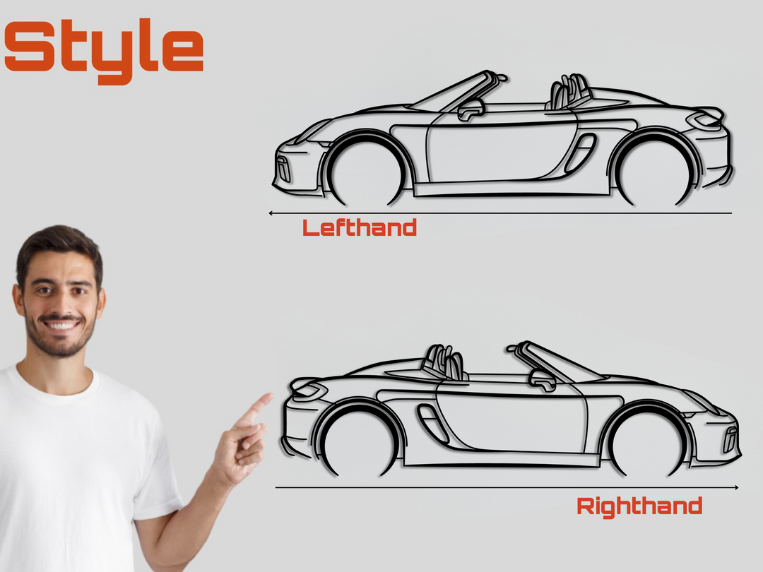 Boxster Spyder, Detailed Silhouette Metal Wall Art