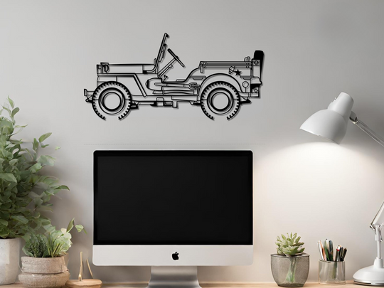 Willys MB, Detailed Silhouette Metal Wall Art