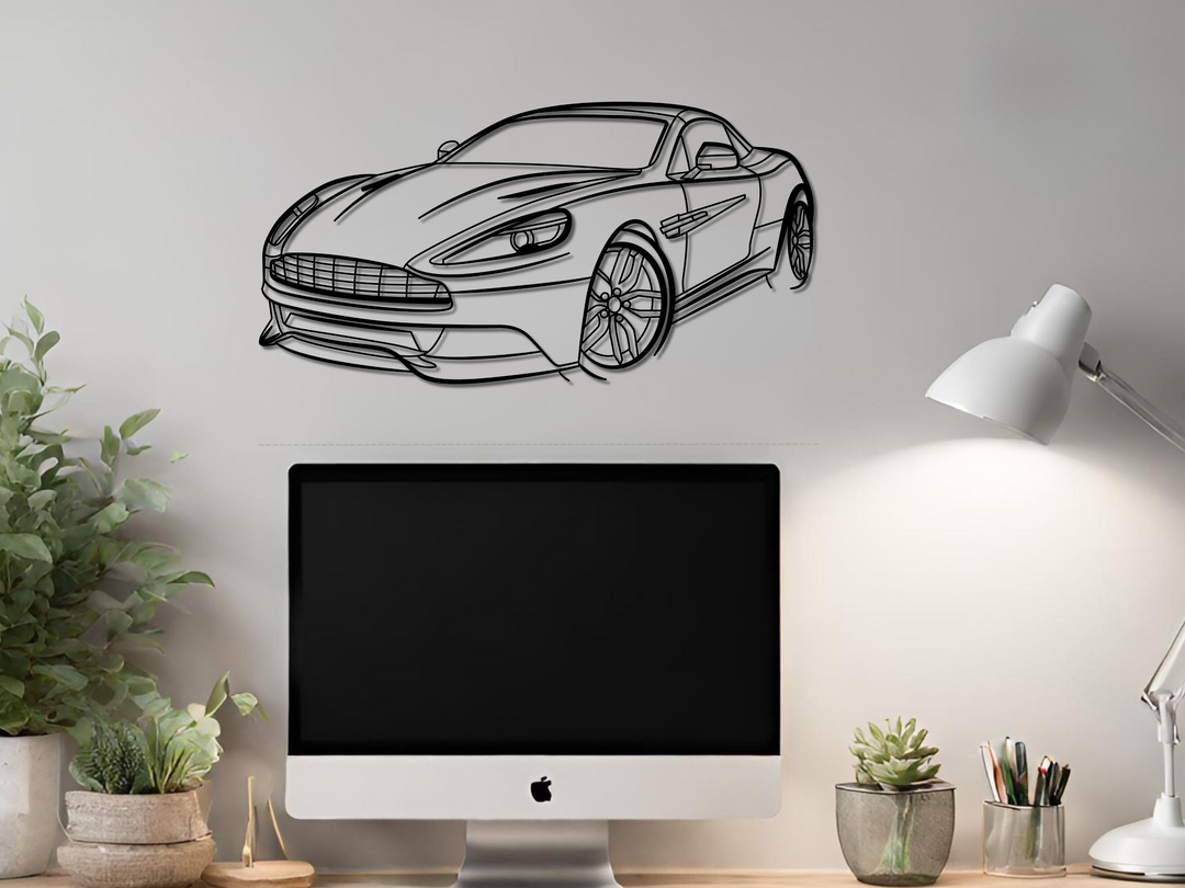 Vanquish Convertible 2015, Detailed Silhouette Metal Wall Art