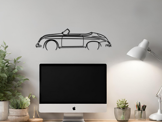 356 Speedster, Detailed Silhouette Metal Wall Art