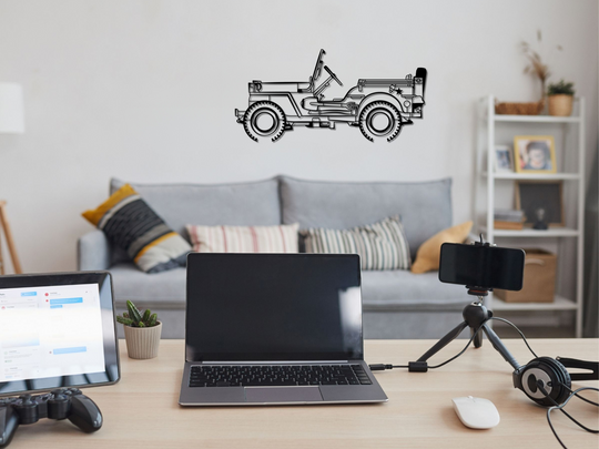 Willys MB, Detailed Silhouette Metal Wall Art